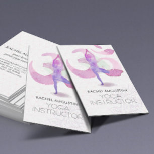 水エレガント色ヨガ瞑想ポーズオムシンボル 名刺