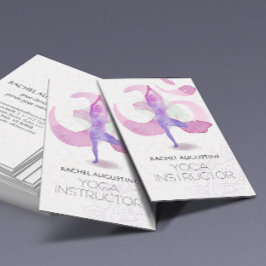 水エレガント色ヨガ瞑想ポーズオムシンボル 名刺