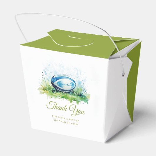 水エレガント色ラグビー赤ちゃんシャワーお気に入りボックス フェイバーボックス (裏面サイド)