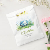 水エレガント色ラグビー赤ちゃんシャワー フェイバーバッグ (封をした状態)