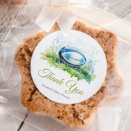 水エレガント色ラグビー赤ちゃんシャワー ラウンドシール