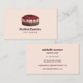 水エレガント色ラズベリーケーキpatisserie 名刺 (正面/裏面)
