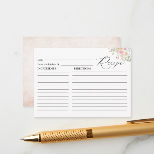 水エレガント色ラブイン開花ブライダルシャワーRec エンクロージャーカード (正面/裏面インサイチュ)