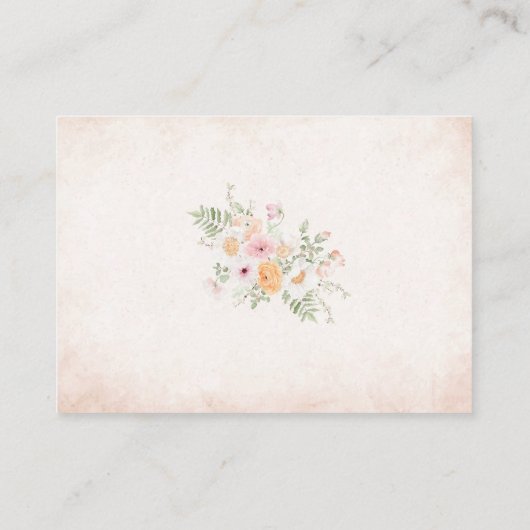 水エレガント色ラブイン開花ブライダルシャワーRec エンクロージャーカード (裏面)