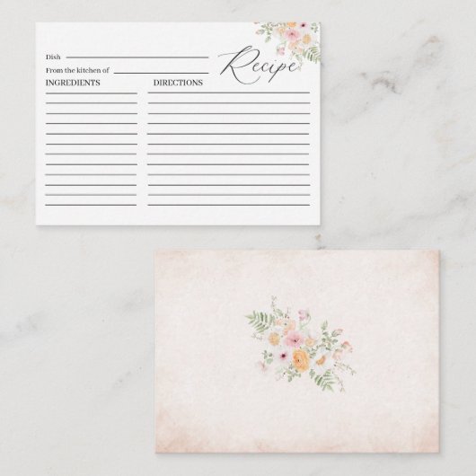 水エレガント色ラブイン開花ブライダルシャワーRec エンクロージャーカード (正面/裏面)