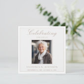 水エレガント色ラベンダーお祝いの生活 招待状 (スタンド正面)