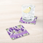 水エレガント色ラベンダーの花結婚の スクエアペーパーコースター (インサイチュ)