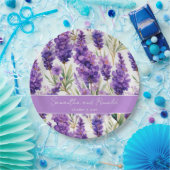 水エレガント色ラベンダーの花結婚の ペーパープレート (パーティー)