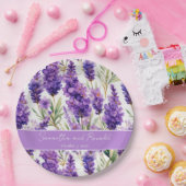 水エレガント色ラベンダーの花結婚の ペーパープレート (パーティー)