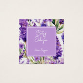 水エレガント色ラベンダーフラワーズビジネスカード (正面)