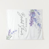 水エレガント色ラベンダーフローラブライダルシャワー タペストリー (正面(横))