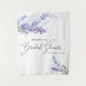 水エレガント色ラベンダーフローラブライダルシャワー タペストリー (正面)