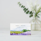 水エレガント色ラベンダーフ結婚ィールド エンクロージャーカード (スタンド正面)