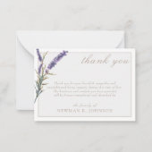水エレガント色ラベンダーメモリアルありがとう ノートカード (正面)