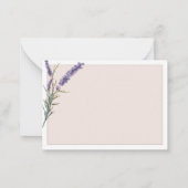 水エレガント色ラベンダーメモリアルありがとう ノートカード (裏面)