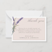 水エレガント色ラベンダーメモリアルありがとう ノートカード (正面)