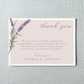 水エレガント色ラベンダーメモリアルありがとう ノートカード