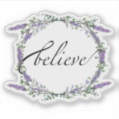 水エレガント色ラベンダーユーカリ信じス シール (正面)