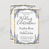 水エレガント色ラベンダーユーカリ結婚プス 招待状 (正面/裏面)