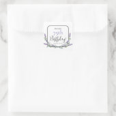 水エレガント色ラベンダー植物誕生日 スクエアシール (バッグ)