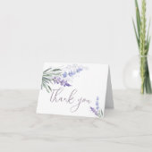 水エレガント色ラベンダー空白の サンキューカード (正面)