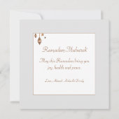 水エレガント色ラマダンカレムムバラク ノートカード (裏面)