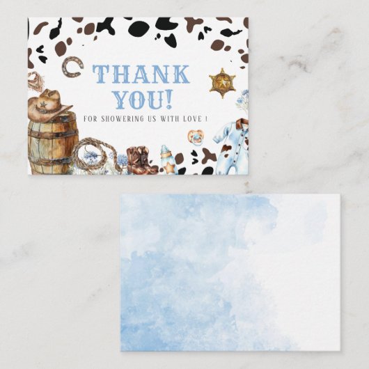 水エレガント色リトルカウボーイロデオカントリーバブ ノートカード (正面/裏面)