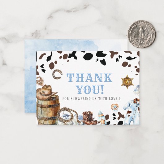 水エレガント色リトルカウボーイロデオカントリーバブ ノートカード (正面/裏面インサイチュ)