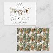 水エレガント色リトルハンターベイビーシャワー ノートカード (正面/裏面)