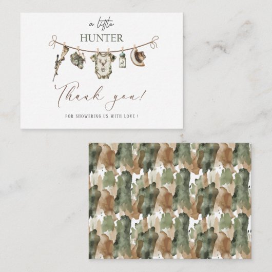 水エレガント色リトルハンターベイビーシャワー ノートカード (正面/裏面)