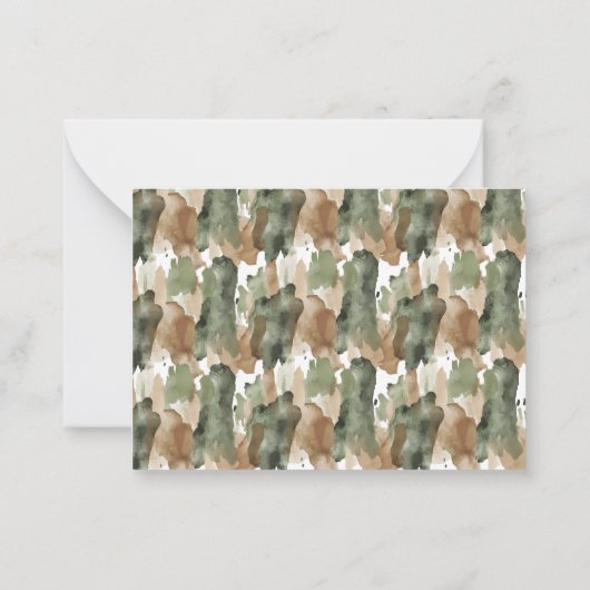 水エレガント色リトルハンターベイビーシャワー ノートカード (裏面)