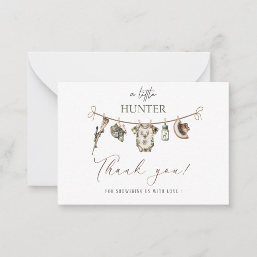 水エレガント色リトルハンターベイビーシャワー ノートカード (正面)