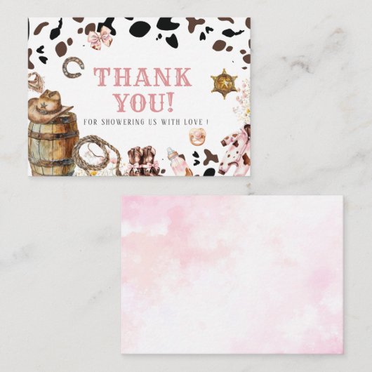 水エレガント色リトル女性のカーボーイロデオカントリーBa ノートカード (正面/裏面)