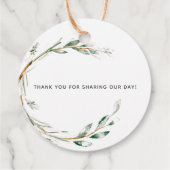 水エレガント色リースサンキューメッセージカード フェイバータグ (裏面)