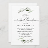 水エレガント色リーフ春リハーサルディナー 招待状 (正面/裏面)