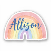 水エレガント色レインボー名 シール (正面)