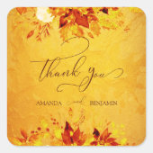 水エレガント色レッドと金ゴールドポインセチア結婚ズ スクエアシール (正面)