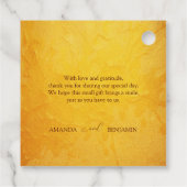 水エレガント色レッドと金ゴールドポインセチア結婚ズ フェイバータグ (裏面)