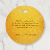 水エレガント色レッドと金ゴールドポインセチア結婚ズ フェイバータグ (裏面)