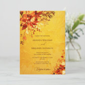 水エレガント色レッドと金ゴールドポインセチア結婚ズ 招待状 (スタンド正面)