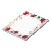 水エレガント色レッドピンクフローラパーソナライズされた ノートパッド (回転)