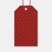 水エレガント色レッドボウファミリークリスマスツリー ギフトタグ (裏面)