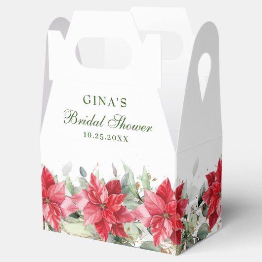 水エレガント色レッドポインセチアブライダルシャワーFa フェイバーボックス (オープン)