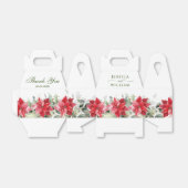 水エレガント色レッドポインセチア結婚式の引き出物ボー フェイバーボックス (折り畳みなし)