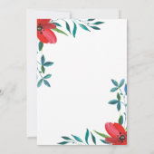 水エレガント色レッドローズサマーフローラ結婚ズ セーブザデート (裏面)