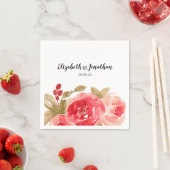 水エレガント色レッドローズ結婚ズ スタンダードカクテルナプキン (インサイチュ)