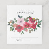 水エレガント色レッドローズ結婚フローラ プレイスカード (外部開封)