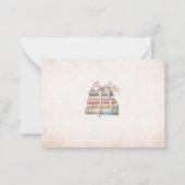 水エレガント色レトロな花ブライダルシャワー ノートカード (裏面)