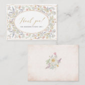 水エレガント色レトロな花ブライダルシャワー ノートカード (正面/裏面)