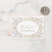水エレガント色レトロな花ブライダルシャワー ノートカード (正面/裏面インサイチュ)